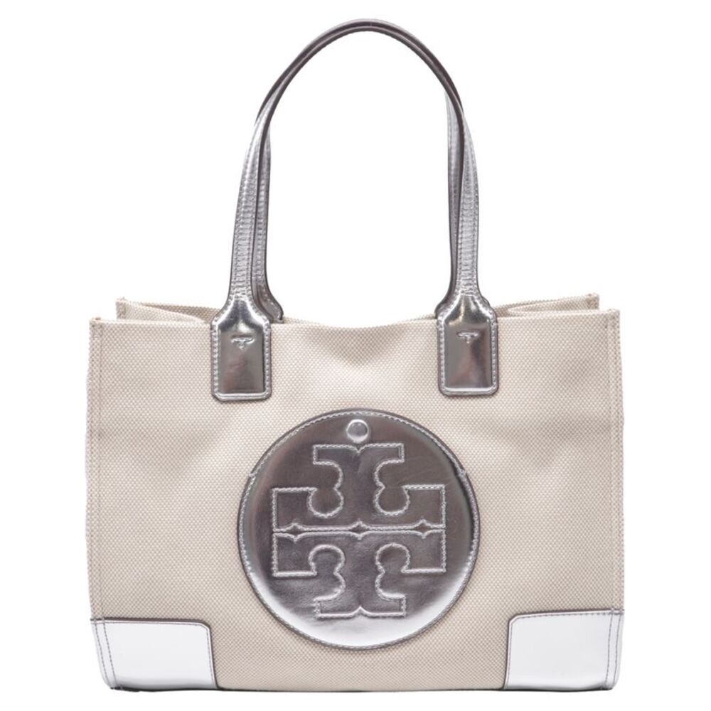Tory Burch Ella Tote in White Canvas
